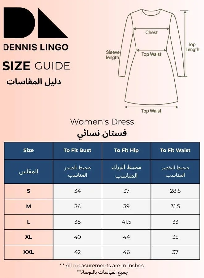 Dennis Lingo ivory with blue floral print White Dresses For Women for Women | Best Price UAE