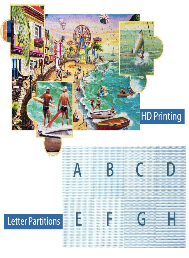 Lavievert Jigsaw Puzzle 1000 Piece Puzzle for Adults - Beach, Happy Vacation - Image 4