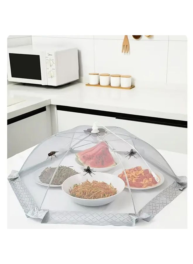 2pcs Gray Rectangle Foldable Mesh Kitchen Table Cover Bug Fly Protection - Image 5