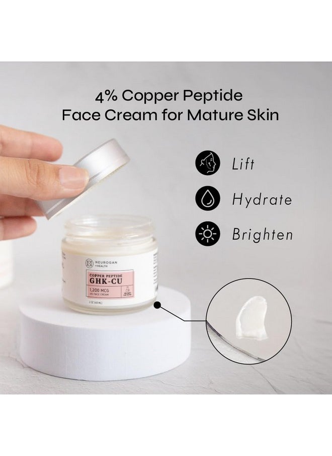 Neurogan - Neurogan Revitalizing GHK-Cu Copper Peptide Neck & Face Cream | Active Peptide Moisturizer, Skin Repair Cream for Radiant Skin | Daily Use Skin Care Hydration Face Moisturizer, 1,200 MCG, 2oz - Image 1