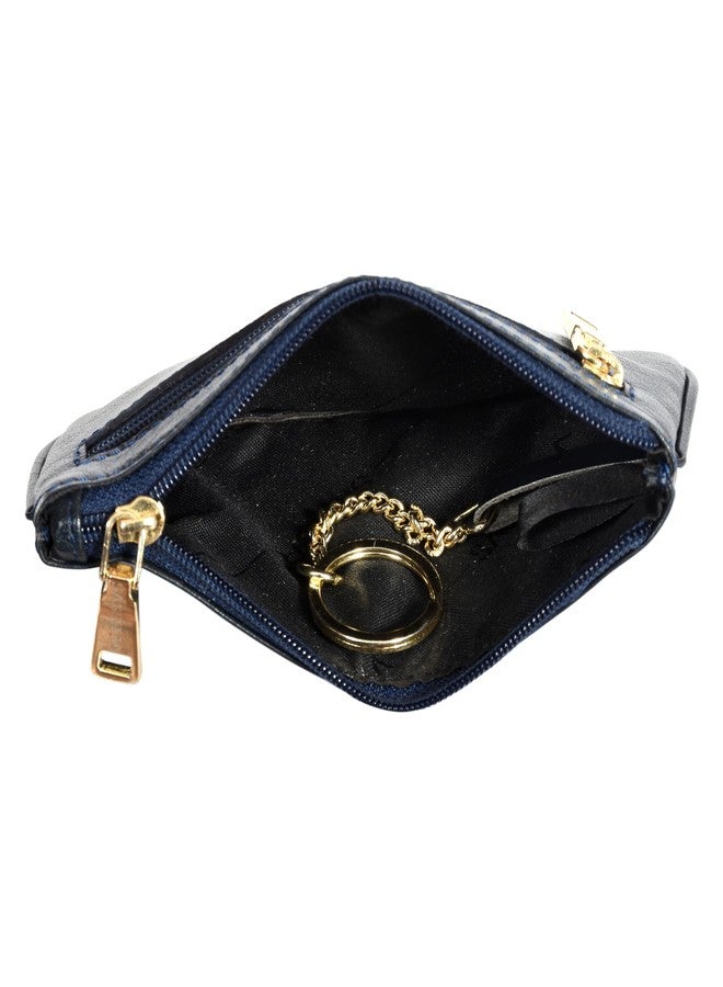 Sassora Premium Genuine Leather Small Unisex Key Case Pouch (Navy) - Image 3