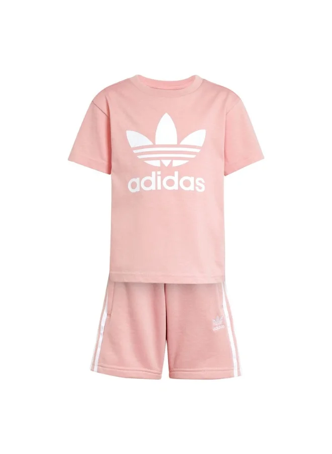 adidas SHORT TEE SET Pink Originals Kids SUITS