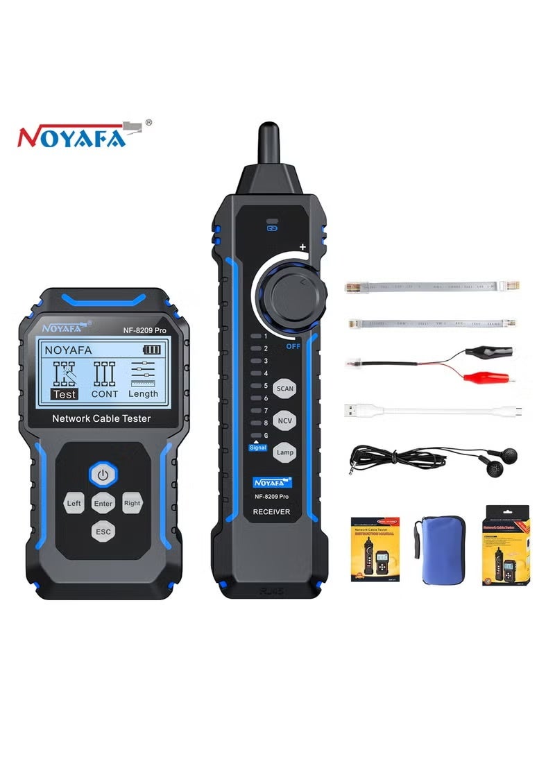 NOYAFA NF-8209Pro Network Cable Tester, Ethernet Cable Tester with PoE,NCV, Cable Length Test, Line-to-line Dual Mode,Trouble-Free Line Scan Mode, Port Flashing,CAT5,CAT6 Line Tracer,LAN Network Cable Tracer - Image 1