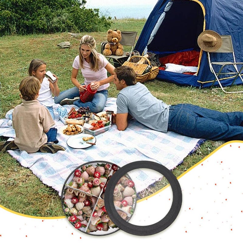 WENPACK 12.5" Cardboard Round Shaped Charcuterie Mache Flowers Packaging Strawberries Sweets Gift Box with Clear Lid (Black, Round) - Image 3