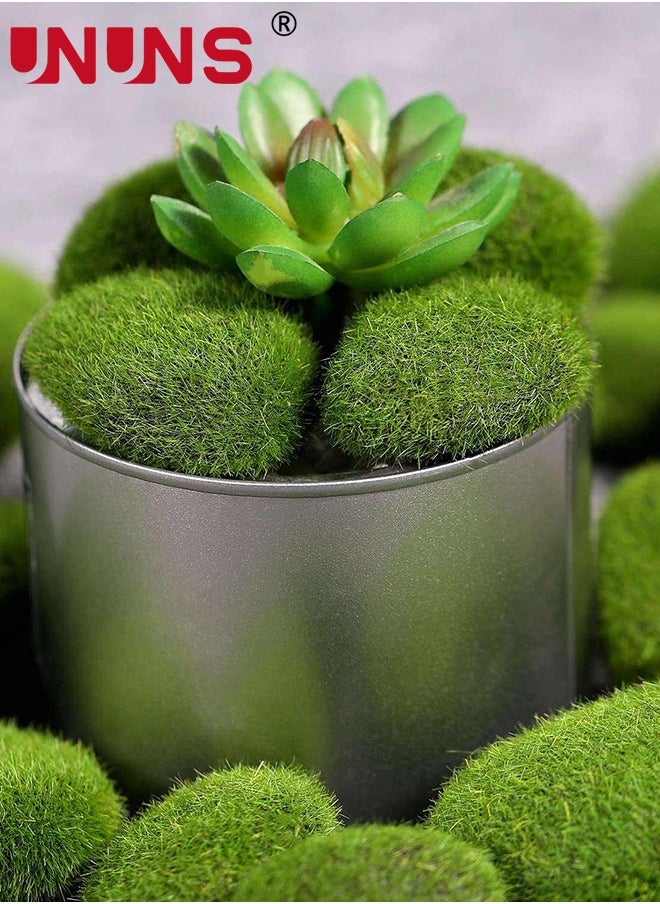 UNUNS 30PCS Artificial Moss Rocks,3 Size Faux Green Moss Covered Stones Green Moss Balls Decorative Fake Moss Decor  - Image 3