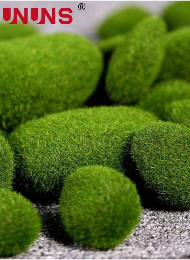 UNUNS 30PCS Artificial Moss Rocks,3 Size Faux Green Moss Covered Stones Green Moss Balls Decorative Fake Moss Decor  - Image 4