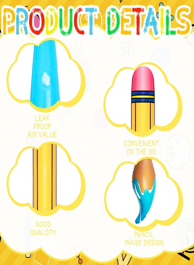 Denylo pro 6 Pcs Inflatable Giant Paint Brush Balloons Set Include Inflatable Pencil Balloon Gaint Crayon Balloon for School Birthday Party - Image 3