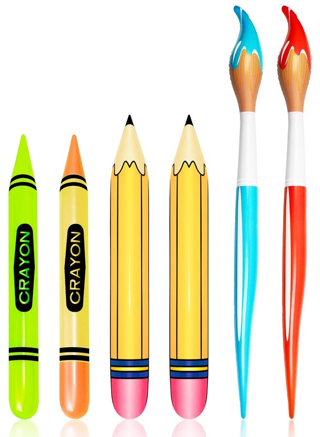 Denylo pro 6 Pcs Inflatable Giant Paint Brush Balloons Set Include Inflatable Pencil Balloon Gaint Crayon Balloon for School Birthday Party - Image 1