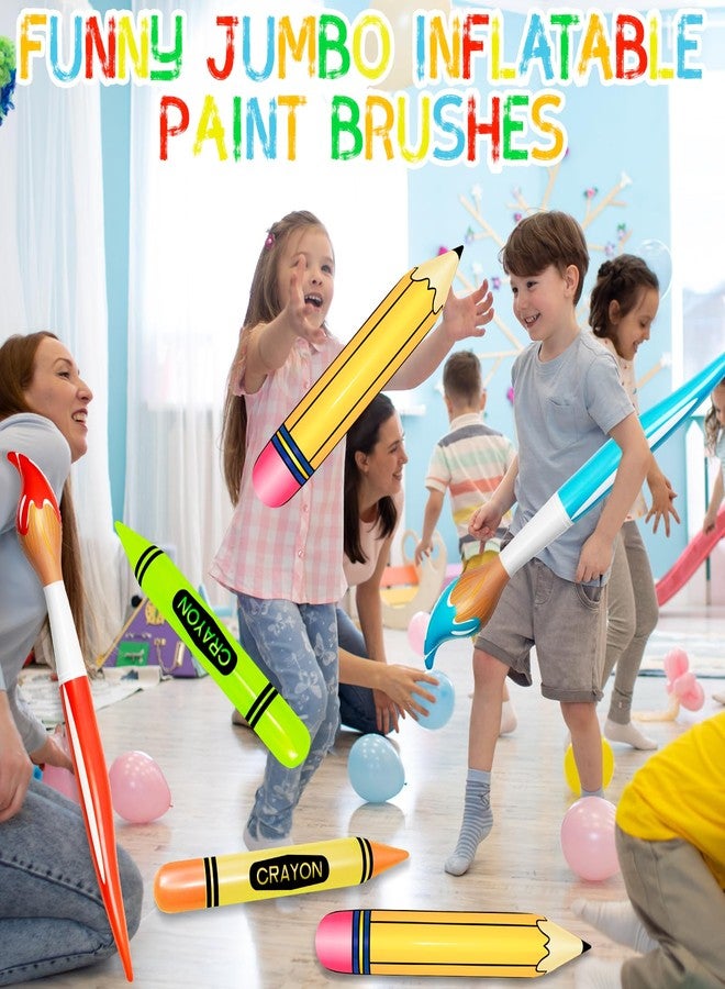 Denylo pro 6 Pcs Inflatable Giant Paint Brush Balloons Set Include Inflatable Pencil Balloon Gaint Crayon Balloon for School Birthday Party - Image 5