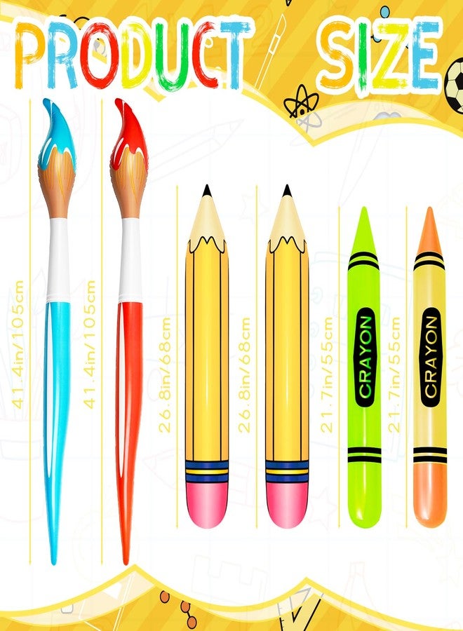 Denylo pro 6 Pcs Inflatable Giant Paint Brush Balloons Set Include Inflatable Pencil Balloon Gaint Crayon Balloon for School Birthday Party - Image 2