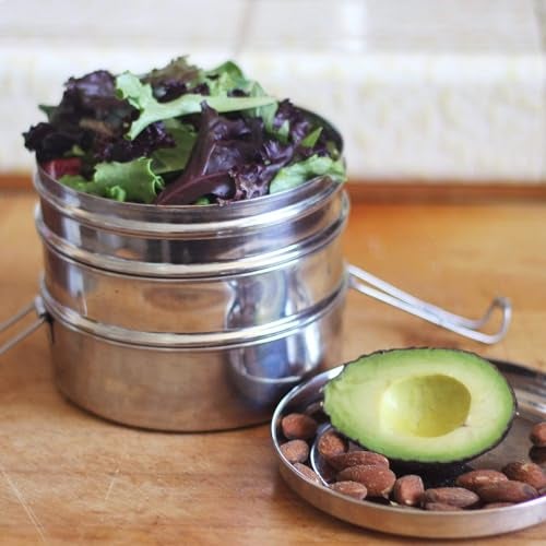 ECOlunchbox Tri Bento 3-Tier Stainless Steel Lunch Box | 4.5 Cups (36 oz) Capacity | 5.25 x 5.25 x 4 inches (13.5 x 13.5 x 10 cm) | Perfect for Meal Prep, Snacks & Portion Control | Durable, BPA Free - Image 5