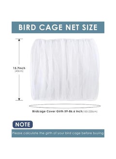 MOXO Bird Cage Seed Catcher, Adjustable length Bird Cage Cover, Seed Feather Catcher, Soft Airy Nylon Mesh Parrot Net, for Parrot Cage Seed GuardWhite, Not Include Birdcage  - Image 2