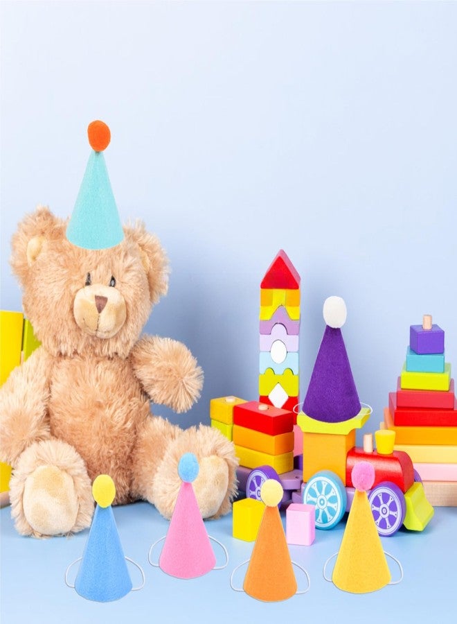 QZV 12pcs Mini Party Hats for Stuffed Animals，Pet Birthday Party Hats Dolls Dog Cat Rabbit Puppies Assorted Animal Birthday Decorations with Gold Numbers - Image 3