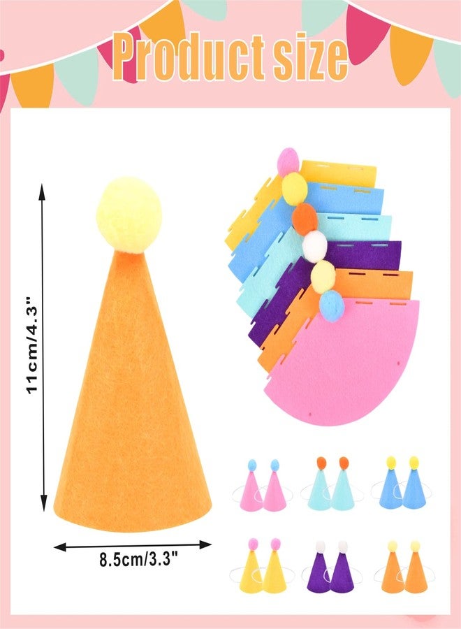 QZV 12pcs Mini Party Hats for Stuffed Animals，Pet Birthday Party Hats Dolls Dog Cat Rabbit Puppies Assorted Animal Birthday Decorations with Gold Numbers - Image 2