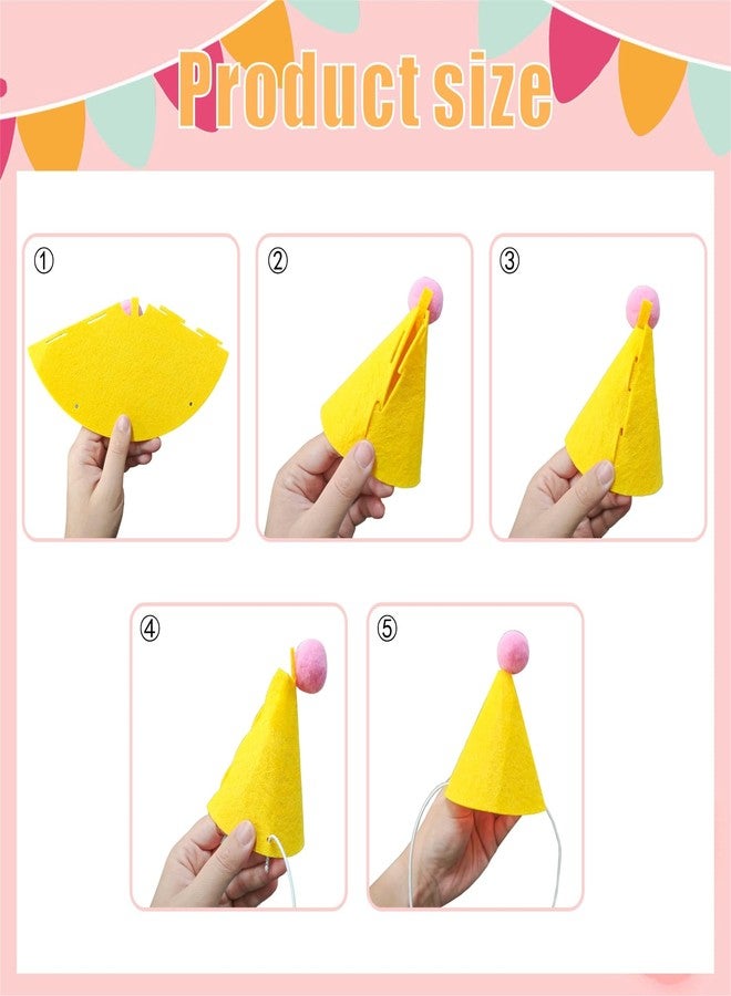 QZV 12pcs Mini Party Hats for Stuffed Animals，Pet Birthday Party Hats Dolls Dog Cat Rabbit Puppies Assorted Animal Birthday Decorations with Gold Numbers - Image 4