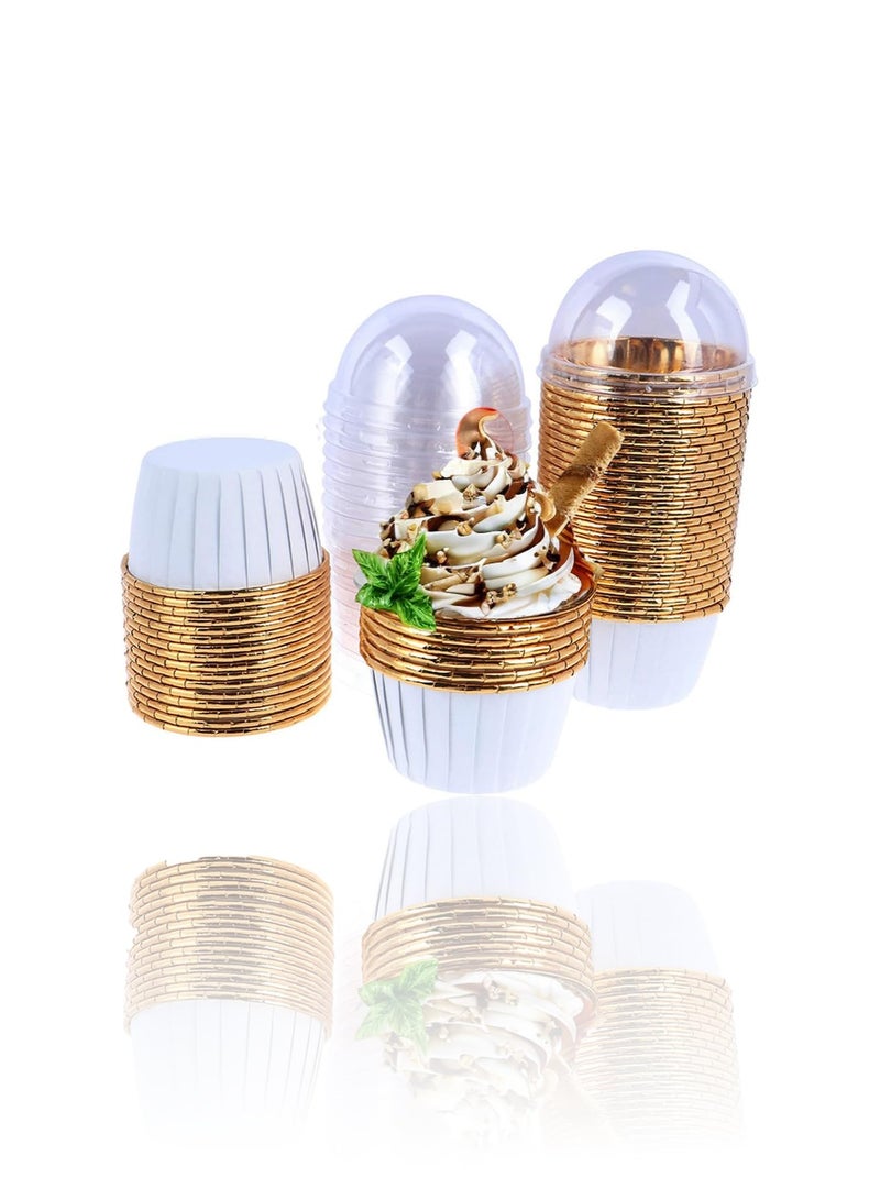 Bukela Sweet seven Convenient Cupcake Ramekins Set | 50 Disposable 7oz Cups with Lids | Muffin Baking Cups for Weddings & Birthdays | Easy Cleanup for Parties - Image 1