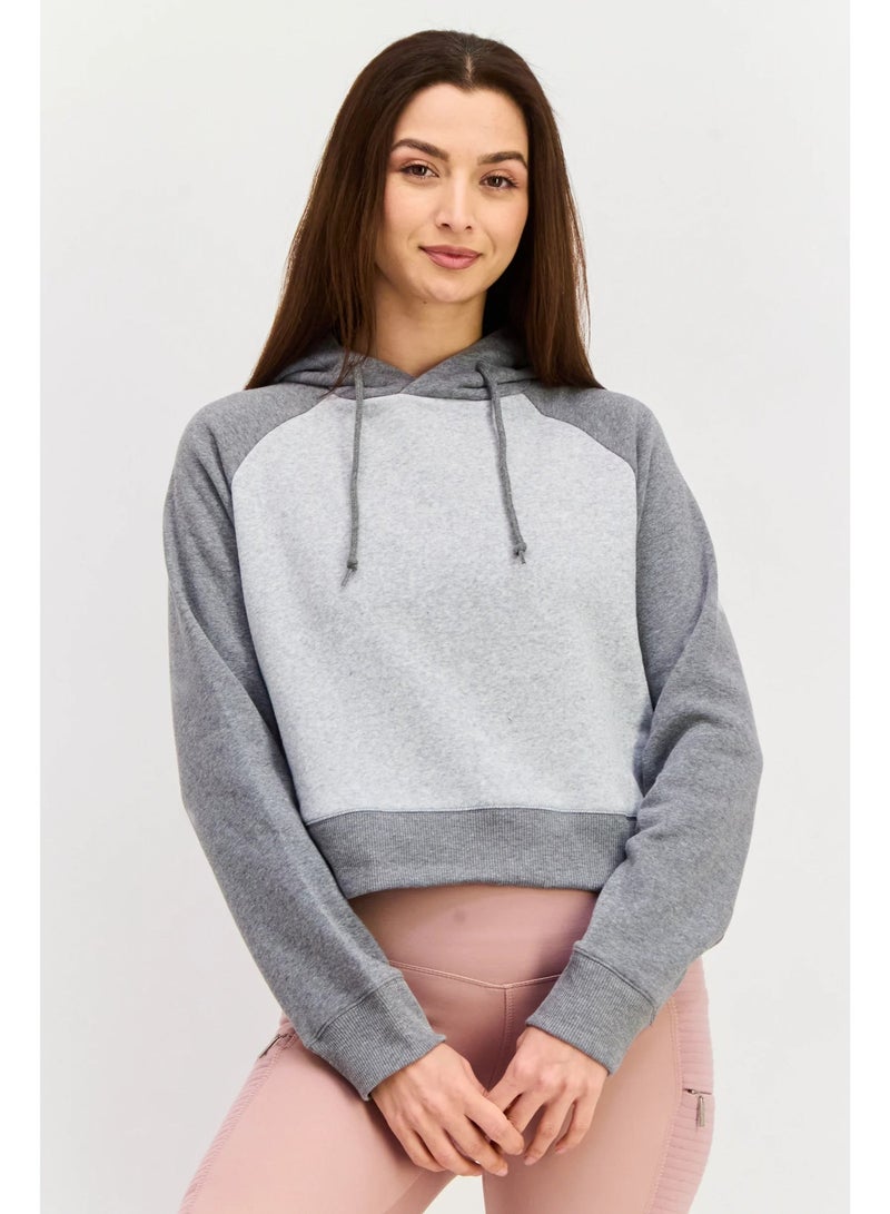 Champion Women Sportswear Fit Hooded Outdoor Sweatshirt, Grey - Image 1