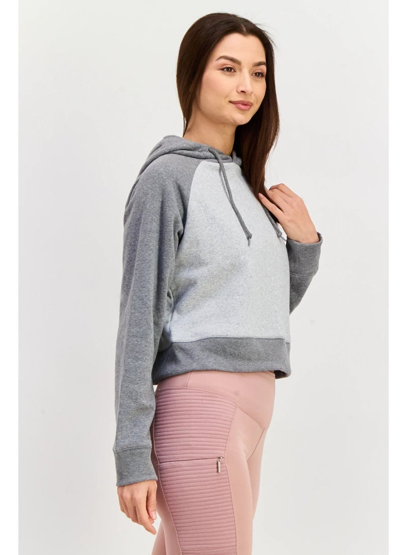 Champion Women Sportswear Fit Hooded Outdoor Sweatshirt, Grey - Image 3