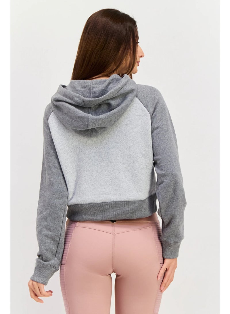 Champion Women Sportswear Fit Hooded Outdoor Sweatshirt, Grey - Image 4