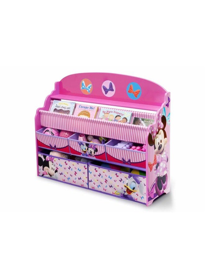 Delta CHILDREN Deluxe Book & Toy Organizer - Greenguard Gold Certified, Disney Minnie Mouse - Image 1