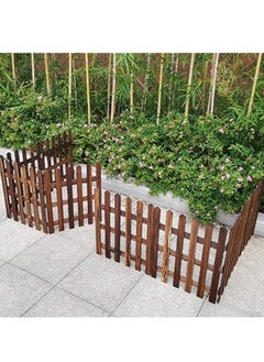 LINGWEI Wooden Picket Garden Fence Landscape Edging Border Natural Solid Wooden Fence For Home Outdoor Garden Patio Panel  - Image 1