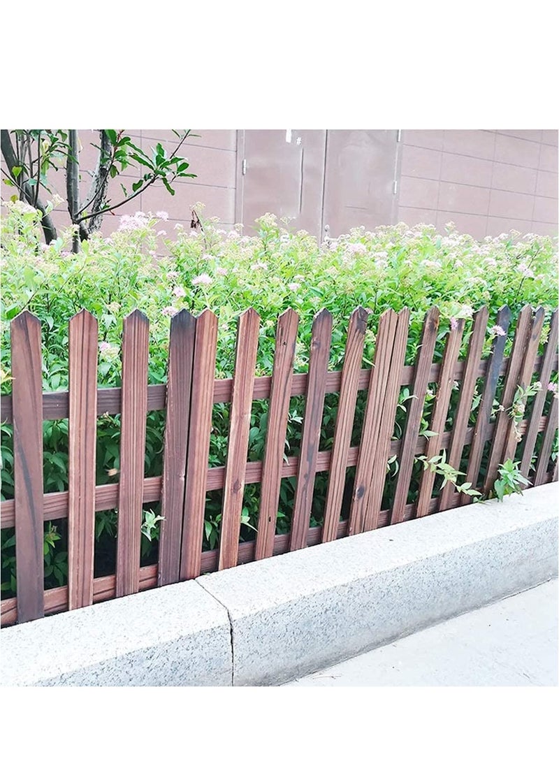 LINGWEI Wooden Picket Garden Fence Landscape Edging Border Natural Solid Wooden Fence For Home Outdoor Garden Patio Panel  - Image 3