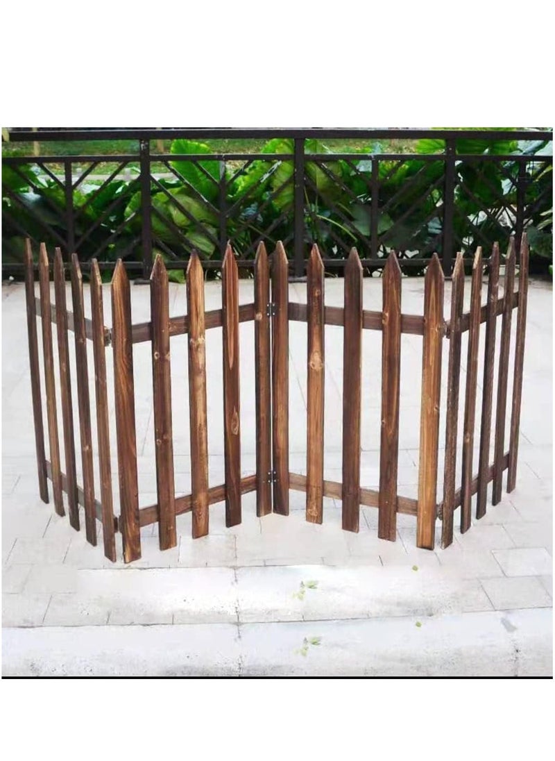 LINGWEI Wooden Picket Garden Fence Landscape Edging Border Natural Solid Wooden Fence For Home Outdoor Garden Patio Panel  - Image 4