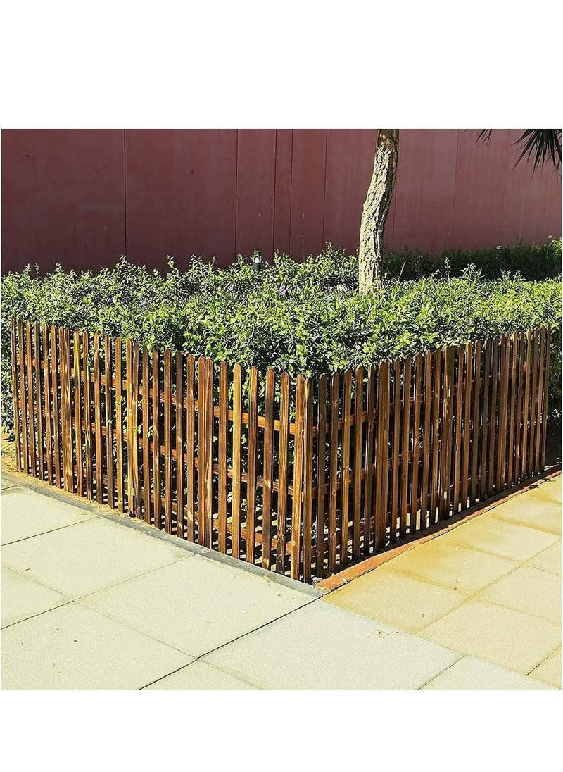 LINGWEI Wooden Picket Garden Fence Landscape Edging Border Natural Solid Wooden Fence For Home Outdoor Garden Patio Panel  - Image 2