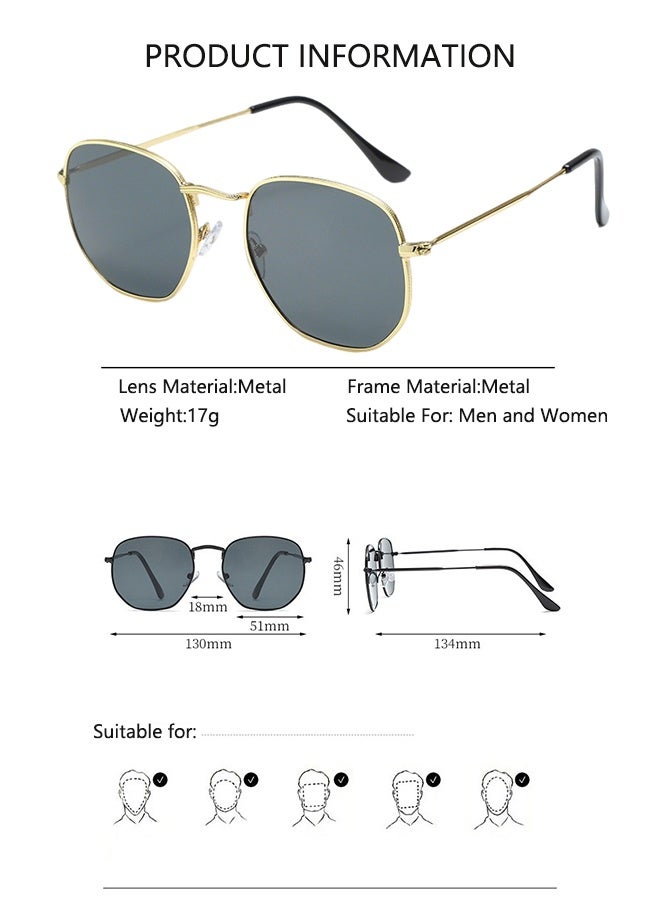 Sunglasses for Women and Men UV Protection Hexagon comes with a glasses case and a glasses cleaning cloth - Image 5