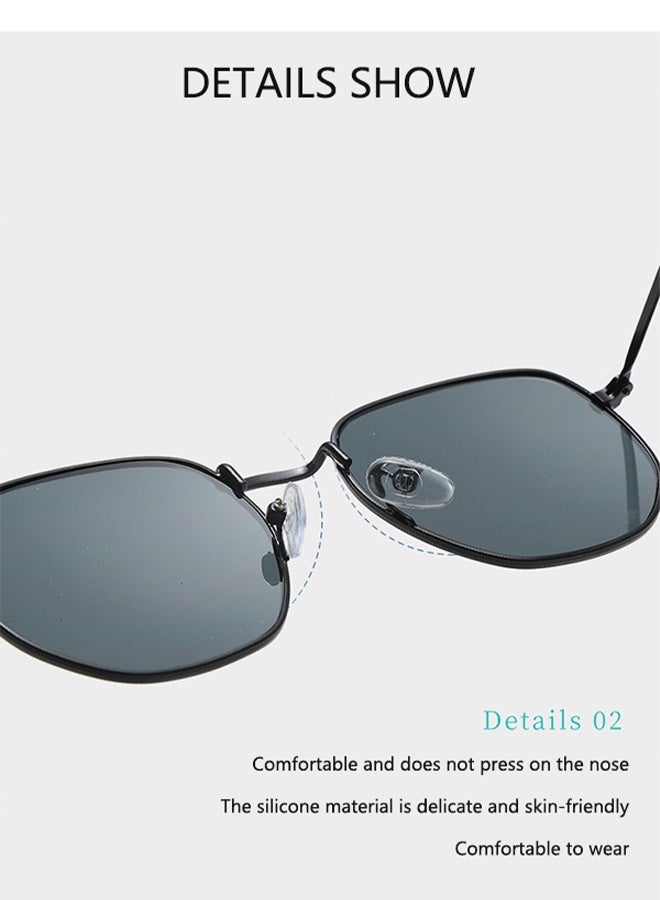 Sunglasses for Women and Men UV Protection Hexagon comes with a glasses case and a glasses cleaning cloth - Image 3