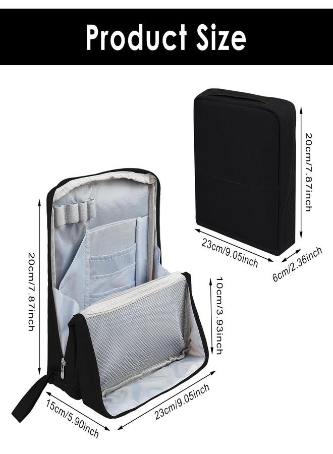 MAYCREATE® Makeup Pouch Bag Travel Cosmetic Makeup Bag for Women Free Standing Zip-up Spacious Travel Pouches for Women, with Handle & Strap, Multiple Compartments and Pockets - Image 2