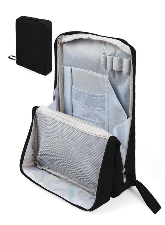 MAYCREATE® Makeup Pouch Bag Travel Cosmetic Makeup Bag for Women Free Standing Zip-up Spacious Travel Pouches for Women, with Handle & Strap, Multiple Compartments and Pockets - Image 1