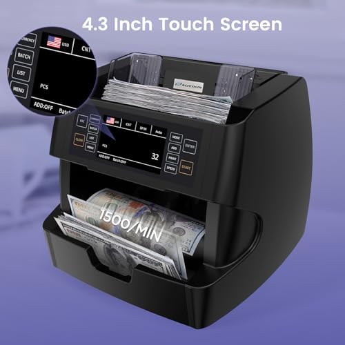 NUCOUN VC-3 Money Counter Machine Mixed Denomination, Value Counting, CIS/UV/IR/MG/MT Counterfeit Detection, USD/Euro/CAD/MXN, Printer Enabled Bill Cash Counter for Business - Image 4