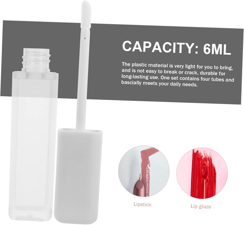 Healeved 4pcs Empty Lip Gloss Tube Tube Lip Gloss Set for Diy Cosmetics Travel Balm Containers - Image 4