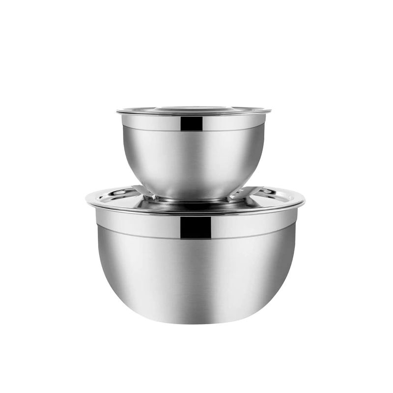 EVK® Serving and Mixing Bowls Set of 5 With Stainless Steel Lid, Food Grade, Non-Toxic, Matt Finish, BPA Free - Image 5
