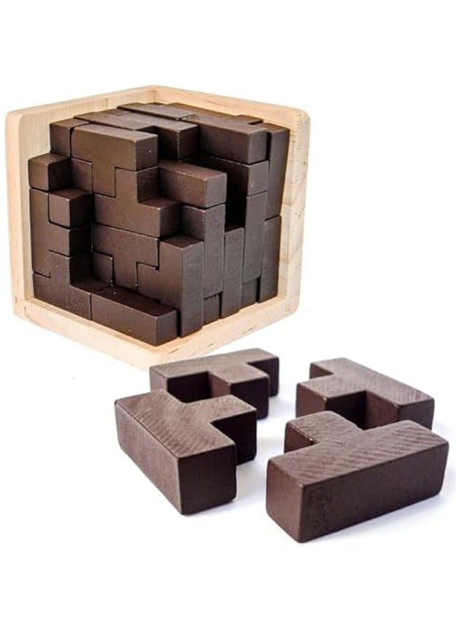 دوركو صندوق اللغز ثلاثي الأبعاد الخشبي الأصلي: لعبة مسلية وتحفز عقل الأطفال من 8 إلى 12 عامًا والكبار (لون بني). - Image 1