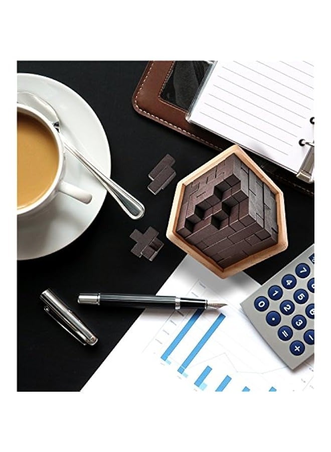 دوركو صندوق اللغز ثلاثي الأبعاد الخشبي الأصلي: لعبة مسلية وتحفز عقل الأطفال من 8 إلى 12 عامًا والكبار (لون بني). - Image 3