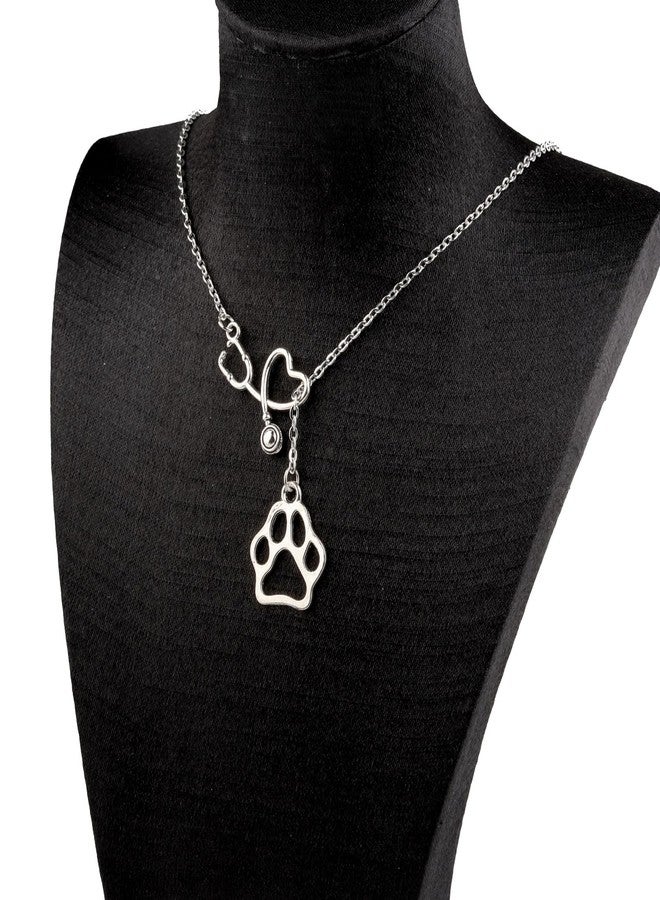 Zuo Bao Veterinarian Y necklace Vet Tech Student Graduation Gift Veterinary Assistant bracelet for Veterinarian (Dog paw-Y) - Image 2