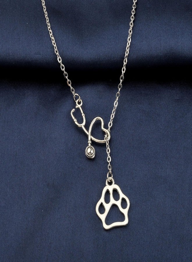 Zuo Bao Veterinarian Y necklace Vet Tech Student Graduation Gift Veterinary Assistant bracelet for Veterinarian (Dog paw-Y) - Image 5