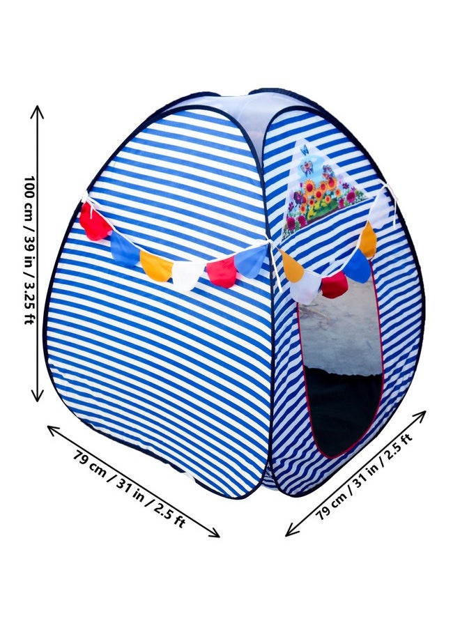 HomeCute Homecute Igloo Type Foldable Popup Kid's Play Tent House (Small Size Blue-White)  - Image 3