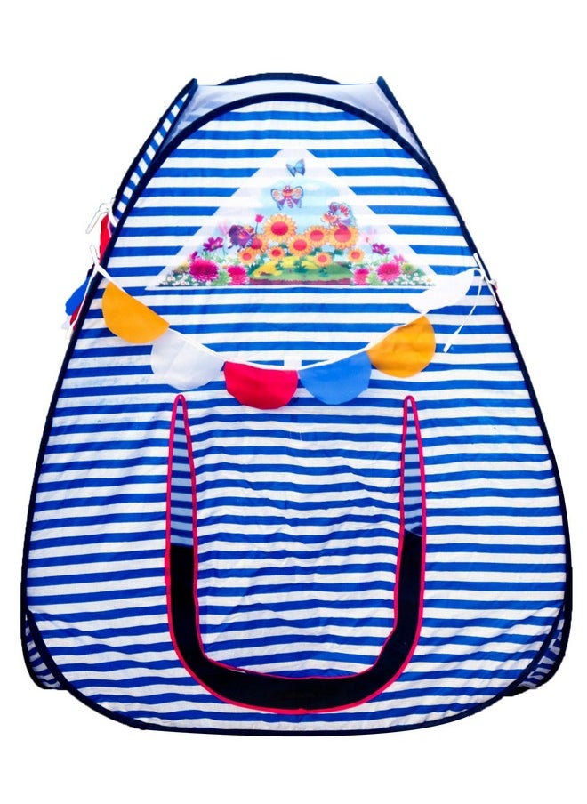 HomeCute Homecute Igloo Type Foldable Popup Kid's Play Tent House (Small Size Blue-White)  - Image 4