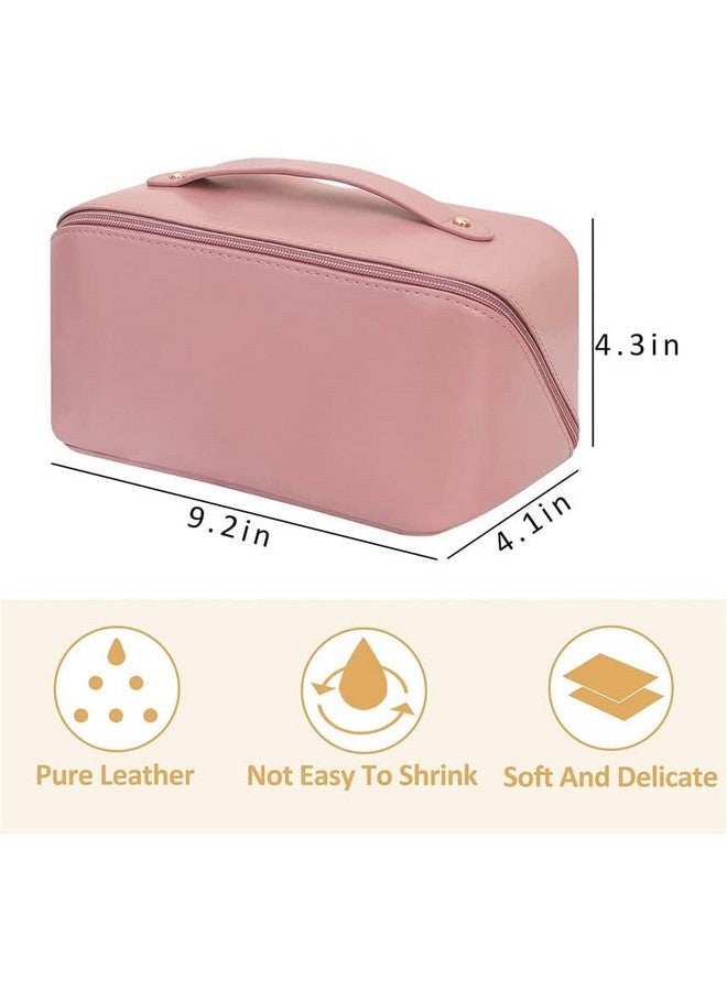 JAPZIYA Travel Makeup Bag Large Capacity Cosmetic Bag with Compartment Waterproof PU Leather Makeup Travel Bag for Women and Girl (Cross Open, Multicolor) - Image 2