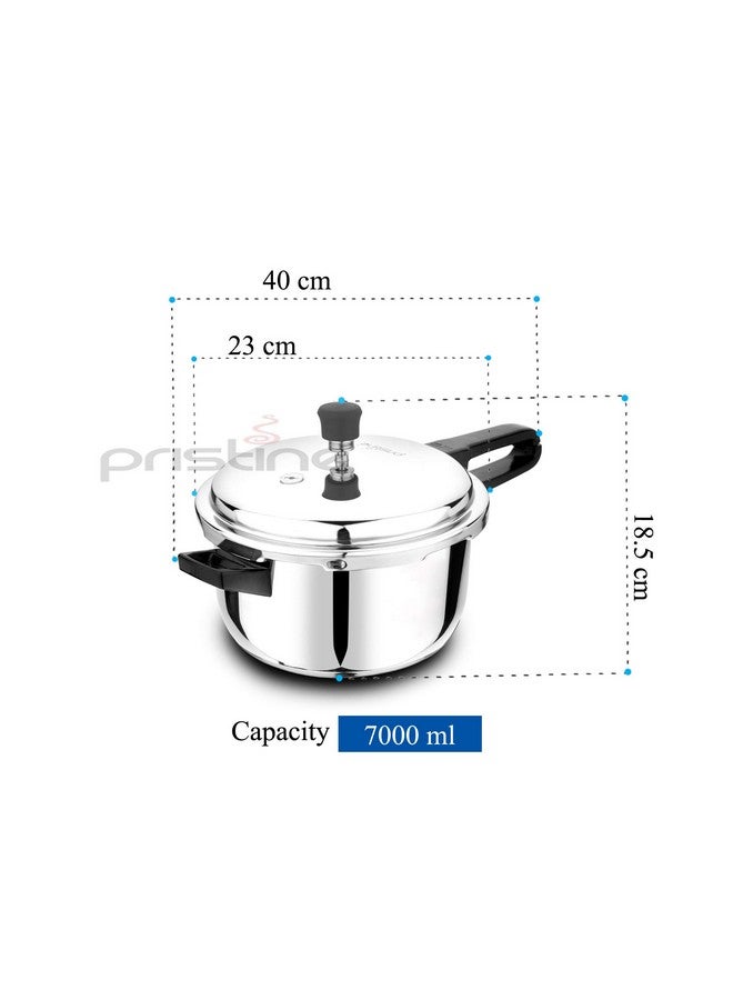 Pristine 18/8 Stainless Steel Tri Ply Induction Base Outer Lid Pressure Cooker (5 Litres, Silver) Isi Marked - Image 5