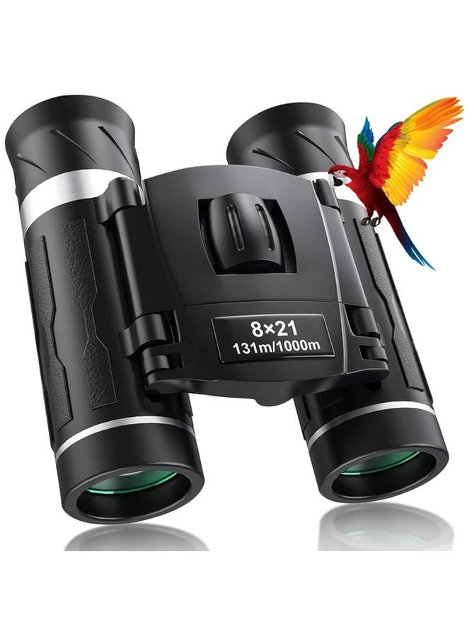 Black 8x21mm Binoculars Compact Foldable Lightweight For Hunting Bird Watching - Image 3