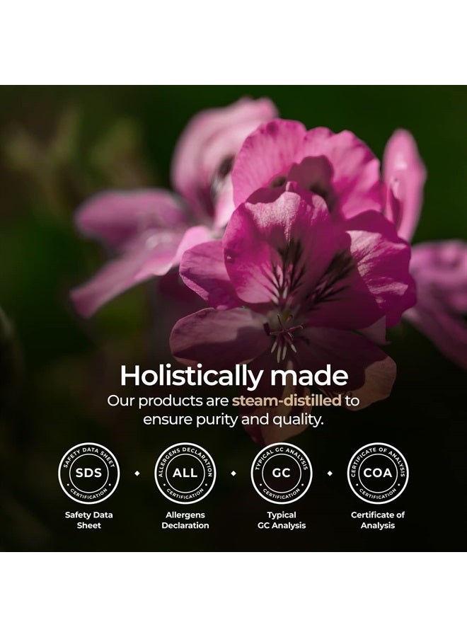 gya labs Organic Rose Geranium Essential Oil for Skin - Organic Geranium Essential Oil for Diffuser - Rose Geranium Essential Oil Organic for Aromatherapy - (0.34 fl oz) - Image 2