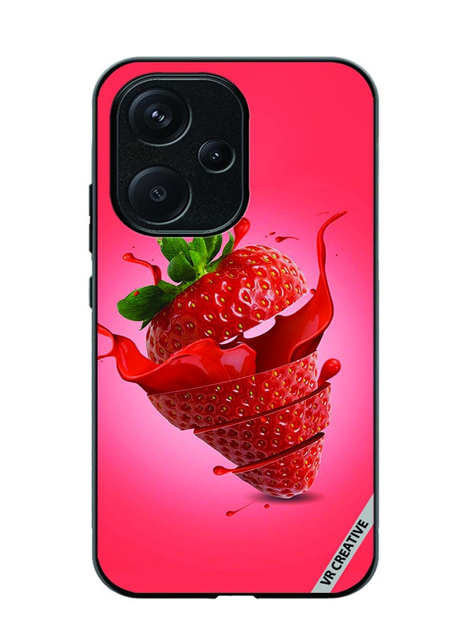 VR CREATIVE Protective Case Cover For Xiaomi Redmi 13C 5G Strawberry Design Multicolour - Image 1