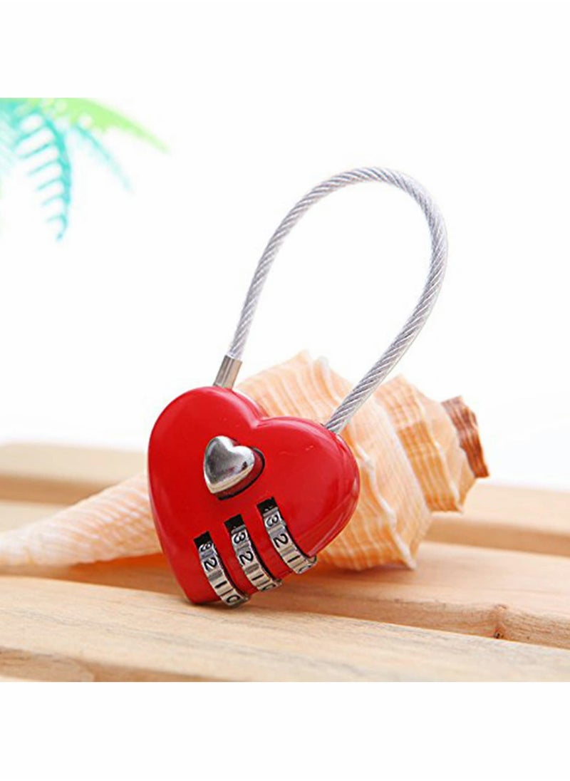 Excefore Luggage Locks 3 Digit Combination Number Password Heart Shape Padlocks for Outdoor Travel Suitcase Baggage Backpacks School Gym Lockers Computer Bags Filing Cabinets Toolbox (3 Pieces)  - Image 4