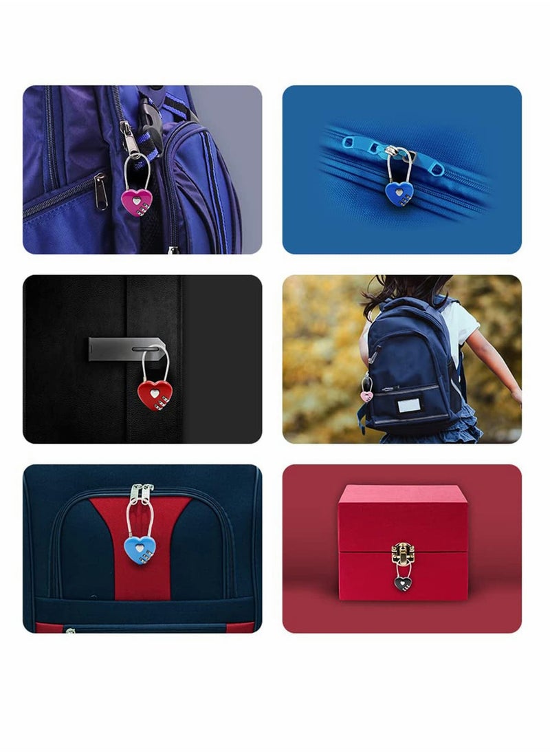 Excefore - Luggage Locks 3 Digit Combination Number Password Heart Shape Padlocks for Outdoor Travel Suitcase Baggage Backpacks School Gym Lockers Computer Bags Filing Cabinets Toolbox (3 Pieces) - Image 1
