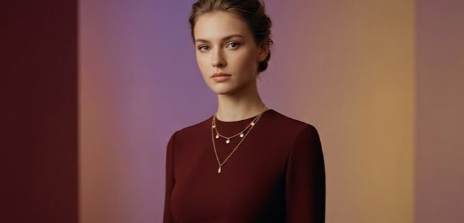 كوليه حريمى استانلس ذهبى مميز فى تصميمه انيق ذات جودة عالية - Image 2