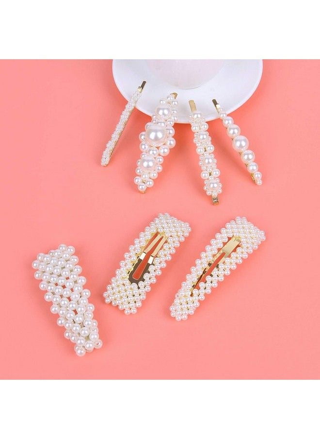 GoldenLight 7Pcs Pearl Hair Clips For Women Girls Pearl Hair Barrettes Hair Pins Bling Elegant Headwear Barrette Styling Accessories  - Image 2